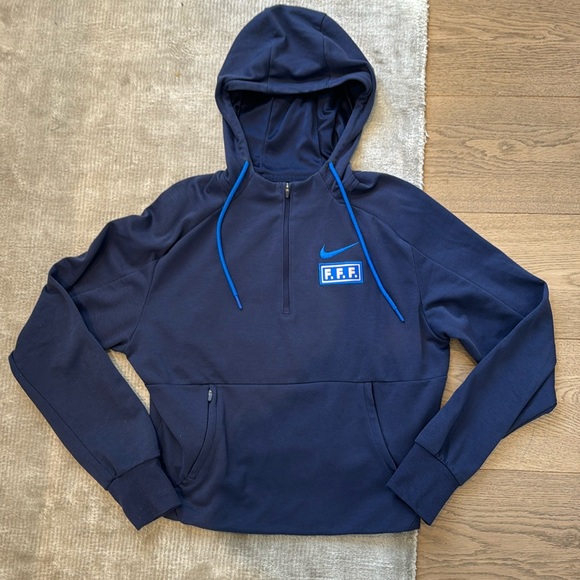 Nike FFF French Football Academy Men’s Half-zip hoodie sweatshirt - Picture 1 of 11